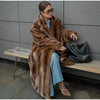 Women Faux Fur Overcoat Chic Lapel Long Sleeve Loose Fluffy Coat Lady Winter Warm Elegant Street Outerwear