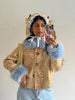 Women Chic Cropped Leopard Faux Fur Coat Contrast Black Fur Collar Cuff Button Short Furry Coats Lady Winter Chic Streetwear