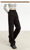 Minimalism Casual Pants for Women Autumn Wide Leg Loose Vertical Elastic Waist Drawstring Sporty Trousers 12343338