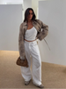 Vintage Tie-dye Suede Women Jacket Long Sleeve Lapel Zipper Slim Female Short Jackets Spring Pocket Lady Outwear