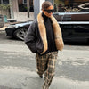 Casual Women Thick Coat With Faux Fur Collar Full Sleeve Zipper Loose Oversize Warm Jacket Female Winter Lady Coats