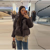 Warm Women's Detachable Scarf Collar Hooded Cotton Coat Solid Full Sleeve Buttons Pocket Thicken Jacket Winter Lady Outwear