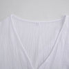 Causal 100% Cotton Women's Dress Vintage Crepe Gauze V-Neck Puff Sleeve Bandage Lace Up Elegant White Dresses Long Maxi Robe
