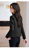 Elegant Women Blazers Solid Button Long Sleeved Casual Comfortable Suits Jacket Office Lady Coat Spring Autumn Outerwear