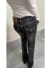 Women's Skinny Denim Pants Kpop Designer 2000s Abi Bell Bottom Low Rise Jeans Abi Long Trousers Japanese Y2k Grunge High Street