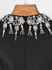 High Street Designer Party Vestido Women's Pearl Studded Diamond Long Dress