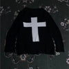 90s Goth Harajuku Y2k Cross Sweaters Streetwear Clothing Women Winter Pullover Knit Long Sleeve Hip Hop Loose Retro Jumper Coat