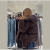 Warm Women's Detachable Scarf Collar Hooded Cotton Coat Solid Full Sleeve Buttons Pocket Thicken Jacket Winter Lady Outwear