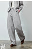 Women's Lazy Academy Soft American Curved Leg Trousers Autumn Paneled Design Pear Figure Shaping Pants