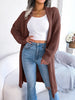 Women's Solid Color Shawl Collar Knit Cardigan Sweater for Autumn Winter Casual Vacation Coat