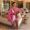 Chic Embroidery Pink Lace Up Woman Short Coat Casual Long Sleeves V Neck Jacket Autumn Lady Commuter Street Outerwear