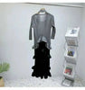 French Irregular Women's Pleated Dress O-neck Tie Three Quarter Sleeve Temperament Cake Dresses Spring 2DE172