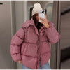 Printed Cotton Padded Coats Women Hooded Waist-Cinching Zipper Quilted Jackets Winter Casual Woman Outerwear