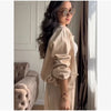 Women Frog Button Satin Jacket Lattern Pants Set Stand Collar Long Sleeve Top Wide Leg Pant Loose Fit Suit Summer Casual Outfits