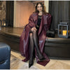 Street Pu Leather Women Long Coat Y2K Solid Belt Lapel Pocket Full Sleeve Female Jacket Autumn Winter Lady Outwear