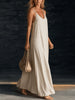 Women's Loose A-Line Long Dress with Thin Straps