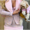 Faux Fur Collar Trim Tweed Set Long Sleeve Side Pockets Chic Women Blazer High Waist Mini Skirt Autumn Elegant Suit
