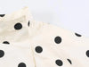 Women Chic Turtleneck Jacket Polka Dot Pattern Long Sleeve Loose Double Pockets Top Spring Autumn Casual Street Coat