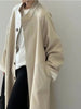 Lazy Loose Stand Up Collar Long Ttrench Coat For Women Spring Autumn Casual British Style Windbreaker Overcoat