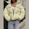 Women's Winter Jacket Coat Hooded Colorful Cute Full Sleeve Warm Zip Up Coats Girl's High Street Outwear Outfit