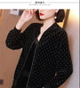 Leisure Golden Velvet Coat Women's Spring Autumn Korean Loose Zipper Jacket Large Size Baseball Outwear Jacket 5XL