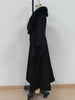 Women Wool Blend Coat Faux Fur Collar And Cuffs Fitted Waist Flared Maxi Silhouette Outerwear Winter Elegant Street Overcoat