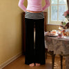Preppy Girl Coquette Low Waist Loose Fit Trousers Women Striped Folds Over Wide Leg Pants Female Lounge Yoga Home Sweatpants