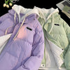 Winter Cotton-padded Jacket Women, Two-piece Hooded Down Cotton Jacket Female Casual Warm Cotton-padded Clothing Parker Coat