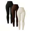 Women's Seamless Knit High Waist Yoga Leggings, Butt Lifting Slim Fit Sports Pants for Running & Fitness Training