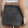 Women Coquette Low Rise Denim Mini Skirt Preppy Cute Y2K Short Jean Skirts 90s Vintage Grunge Slim Fit Pencil Skirt with Pockets