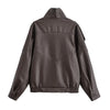 Women Autumn Jackets Asymmetric Button Pocket Long Sleeves Black Loose Zipper Jackets Female High Street Coats