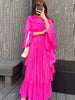 Ruffle Sleeves Pleated Dress For Women Lapel Solid Color Maxi Style Loose Elegant Clothing Spring 2DA2766