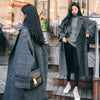 Plaid Woolen Coat Women's Mid-length Korean Version Loose Autumn and Winter Student Loose Over-the-knee woolen Coat W52