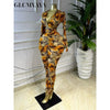 Women Printed V-neck Ruched Bodycon Midi Maxi Long Dress Vacation Birthday Holiday Party Dresses Vestidos