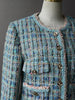 Elegant Women Tweed Jacket Long Sleeve Single Breasted Plaid Short Coat Spring Autumn Office Ladies Designer Outerwear