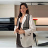 Printed Tassel Blazer Women Spliced Lapel Suit Jacket for Women Streetwear Autumn Winter Loose Casual Outerwear