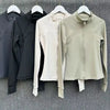 Yoga Suit Women's Standing Collar Long Sleeved Sports Jacket Running Training Fitness Top Windproof Running Suit