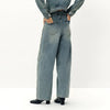 Women Jeans Washed Curved Barrel Loose Draping Wide Leg Autumn Retro Street Style Denim Bottoms Daily Wear
