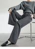 Wool Blend Flare Pants Women Winter Thick Warm Trousers High Waist Office Lady Casual Pants 144K57322