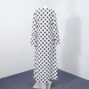 Casual Polka Dot Dress Women's Slim O-neck Full Sleeve High-Waisted Floor-Length Dresses Spring Autumn Robes