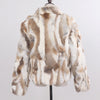 Genuine Rabbit Fur Coat Women Real Rabbit Fur Jacket Lady Winter Fur Overcoat Customized Big Size Mandarin Collar