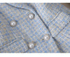 Korean Tweed Blazer Jacket Coat Women Long Sleeve French Slim Woolen Suit Outwear Autumn Winter Casaco