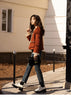 Wool Coat for Women Winter Korean Retro Lace Splicing Lamb Wool Button Pockets Thickened Warm Female Coat MXB43W0720