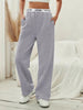 Women's Pants High Waist Webbing Loose Women's Wide Leg Pants Solid Colour Casual Female Pants Autumn Daily Wear