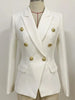 Baroque Designer Blazer Jacket Women's Silver Lion Buttons Double Breasted Blazer Outerwear