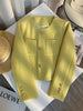 Cropped Tweed Jacket Women Elegant Quilted Coat Korean Thicken Blazer Winter Ladies Chic Design Suit Outerwear