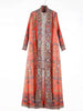 Niche Printed Windbreaker Women's Loose Oversized Long Sleeved Pleated Trench Cardigan Long Coat 2DB2481