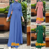 Muslim Hijabs Women Maxi Long Dresses Modest Long Sleeve Tied Waist A-Line Dress Abaya Robes Islamic Ramadan Clothes 3XL