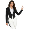 Womens Swallowtail Jacket Lapel Tuxedo Coat Tailcoat Blazer Vintage Outerwear for Nightclub Cocktails Waitress Cosplay Costume