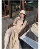 Winter Long Wool & Blends Coat for Women Chic Elegant Womans Clothing Skirted Woolen Overcoat